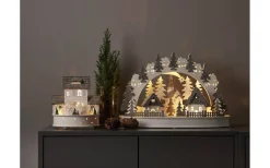 Star Trading Grauberg Batteridriven Adventsljusstake 27cm Grå* Batteridrivna Adventsljusstakar|Visa Alla Adventsljusstakar