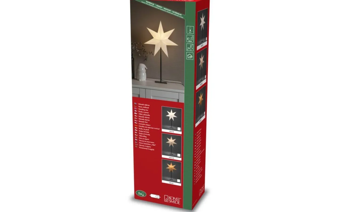 Konstsmide Gregory Julstjärna på Fot 65cm Greige* Julstjärnor På Fot