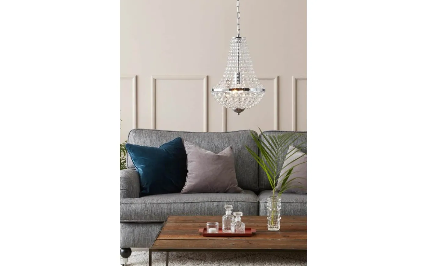 Gränsö Kristallkrona 30cm Krom