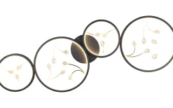 Trio Lighting Groovy Plafond LED 4-delad matt svart/guld* Plafonder