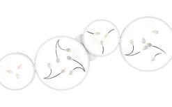 Groovy Plafond LED 4-delad matt vit/krom