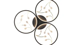 Trio Lighting Groovy Plafond LED 3-delad matt svart/guld* Plafonder