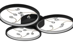 Trio Lighting Groovy Plafond LED 3-delad matt svart/guld* Plafonder