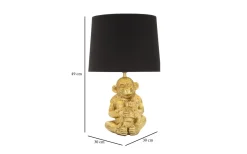 Grosso Bordslampa Apa 49cm Guld/Svart