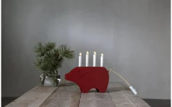 Gry Adventsljusstake 28cm Röd