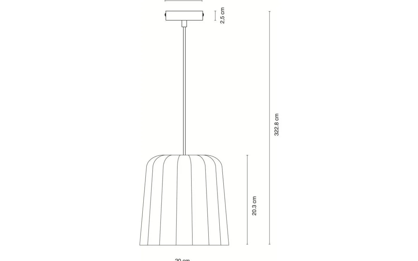 Gry Fönsterlampa 20cm Gula Ränder
