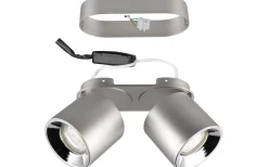 Trio Lighting Guayana Spotlight 2-delad GU10 borstad aluminium* Takspot Med 2 Lampor