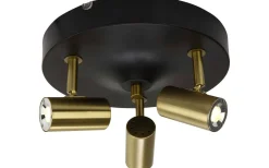 Hall & Trappa|Runda Takspotlights<Aneta Gusto Takspotlight 25cm LED 3x5W 3000K Svart/Mässing