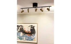 Avlånga Takspotlights|Takspot Med Minst 4 Lampor<Aneta Gusto Takspotlight 80cm LED 5x5W 3000K Svart/Mässing