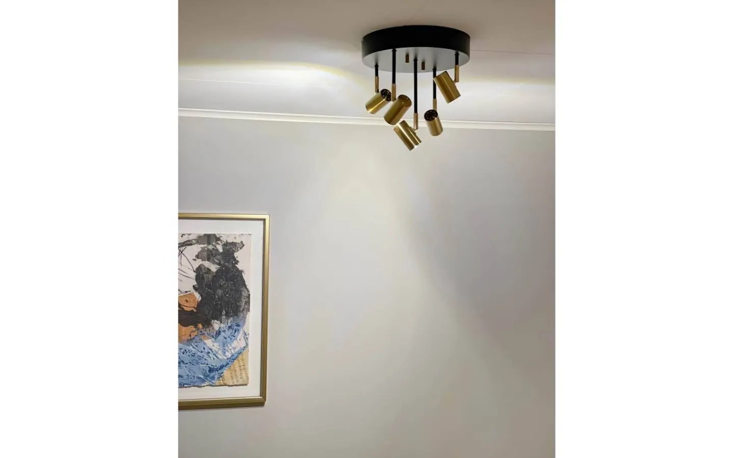 Aneta Gusto Takspotlight 30cm LED 5x5W 3000K Svart/Mässing* Hall & Trappa|Runda Takspotlights