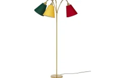 Klassiska Golvlampor|Golvfötter<ArmaturHantverk Haga Golvfot 3L 140cm Mässing