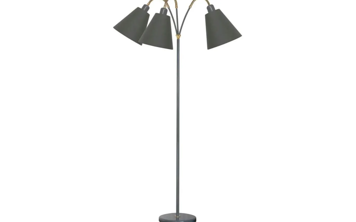 Klassiska Golvlampor|Golvfötter<ArmaturHantverk Haga Golvfot 3L 140cm Tältgrå