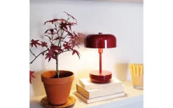 Dyberg Larsen Haipot Uppladdningsbar Bordslampa 26cm LED 3000K 3W Mörkröd IP44* Uppladdningsbara Lampor Utomhus|Uppladdningsbara Lampor Utomhus