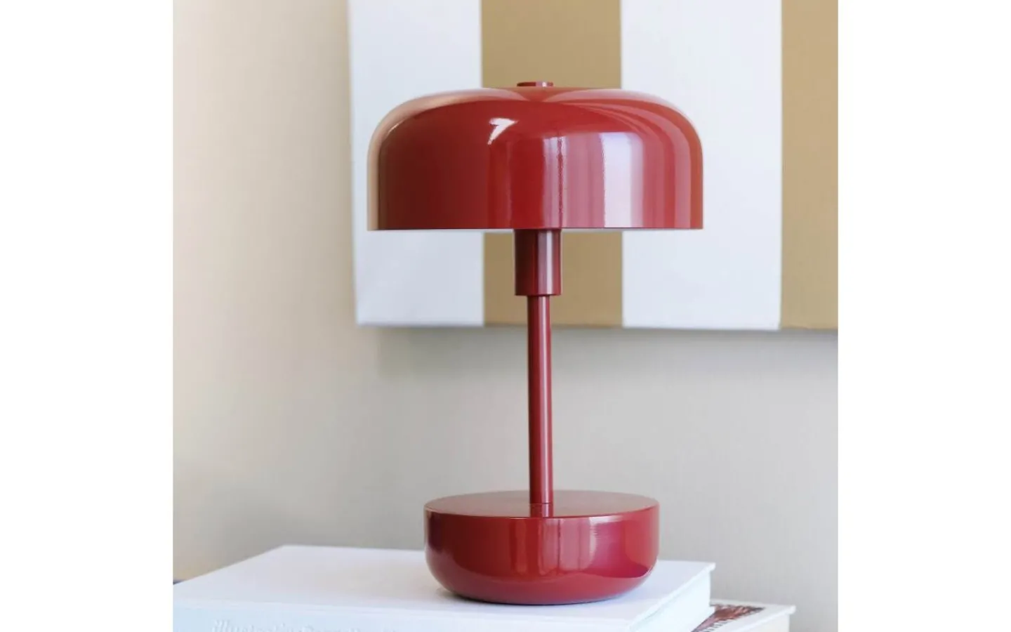 Dyberg Larsen Haipot Uppladdningsbar Bordslampa 26cm LED 3000K 3W Mörkröd IP44* Uppladdningsbara Lampor Utomhus|Uppladdningsbara Lampor Utomhus