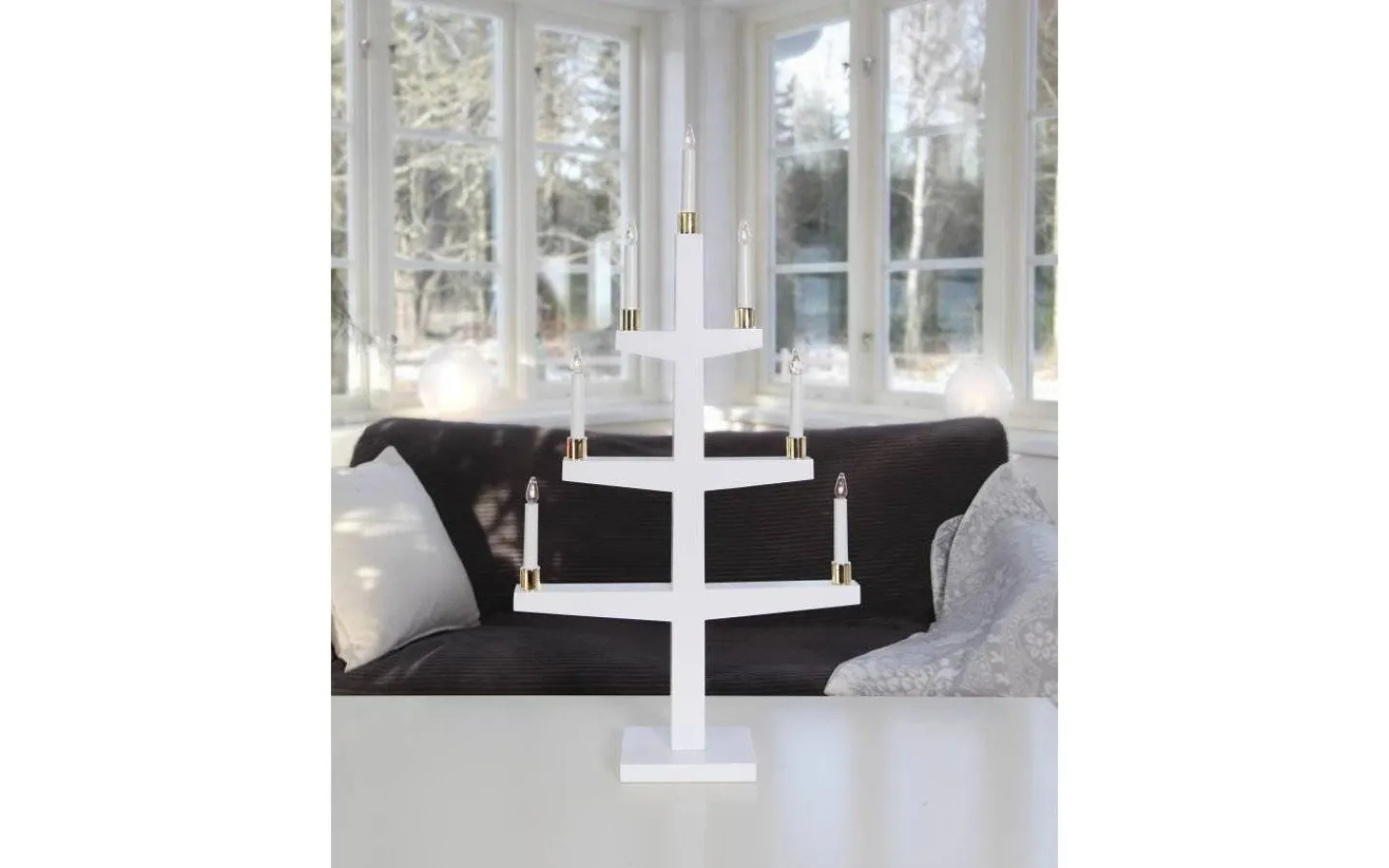 Visa Alla Adventsljusstakar|Adventsljusstakar 61-120 Cm<Star Trading Halla Adventsljusstake LED Vit 90cm