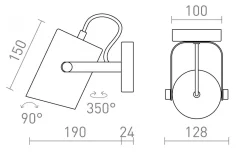 Haren Vägglampa Koppar/Svart