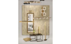 Trio Lighting Harper Plafond LED 65cm mattsvart/trä* Plafonder