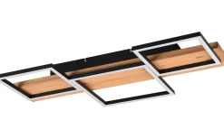 Trio Lighting Harper Plafond LED 65cm mattsvart/trä* Plafonder