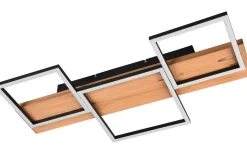 Trio Lighting Harper Plafond LED 65cm mattsvart/trä* Plafonder