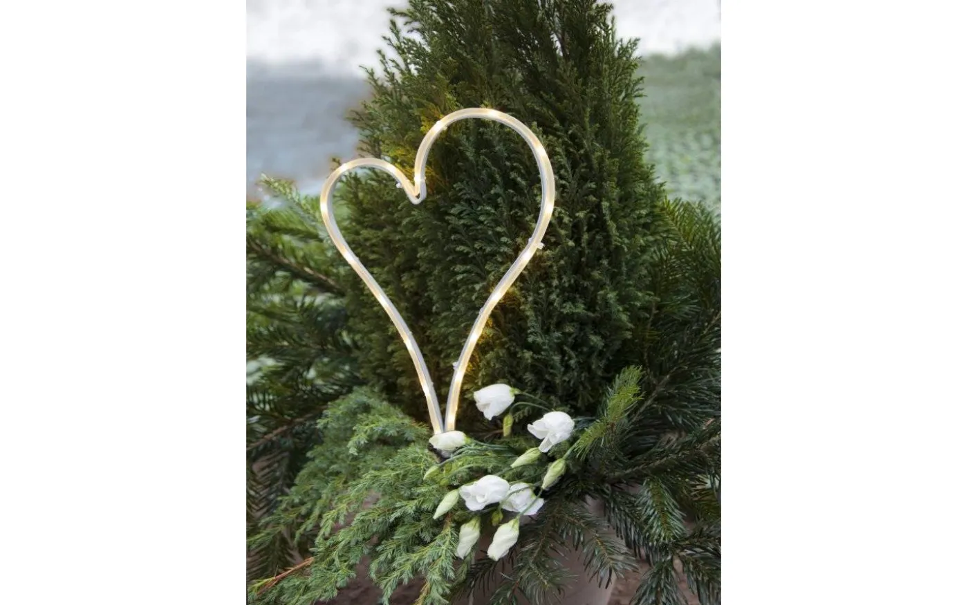 Heart Batteridriven Dekoration 39cm Timer 200h IP44