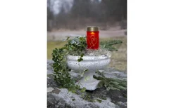 Hearty Solcelldrivet Gravljus 12cm Röd