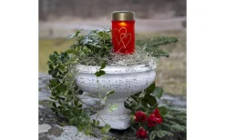 Hearty Solcelldrivet Gravljus 12cm Röd