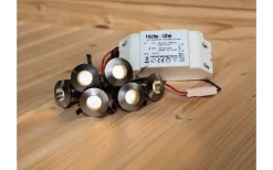 Bastulampor<Hidealite Heatspot G2 Kit Bastu 2700K 6x0,4W Borstad Stål IP44