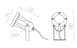 Markbelysning<Rendl Heavy Duty Markspotlight Antracitgrå 230V GU10 IP65
