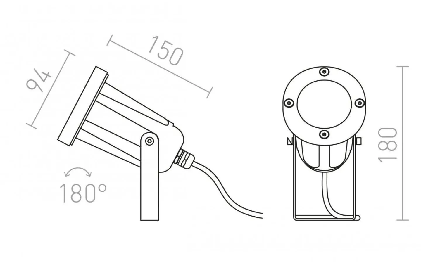 Markbelysning<Rendl Heavy Duty Markspotlight Antracitgrå 230V GU10 IP65