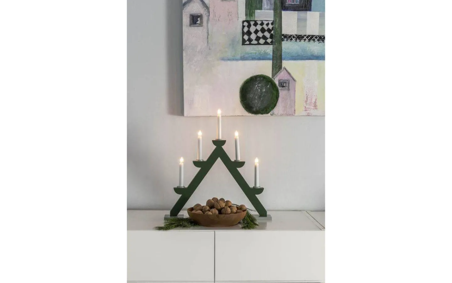 Konstsmide Helga Adventsljusstake 5L 44cm Grön* Visa Alla Adventsljusstakar|Adventsljusstakar 31-60 Cm