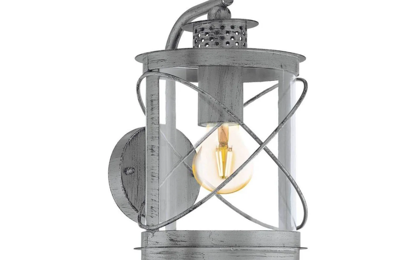 Vägglyktor<Eglo Hilburn Vägglykta Ned Antiksilver IP44