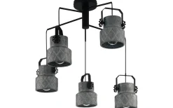 Eglo Hilcott Taklampa 68cm 5L Rund Svart/Grå* Stora Taklampor Ø50-69 Cm