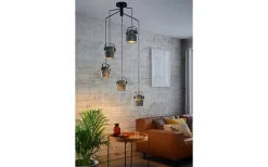 Eglo Hilcott Taklampa 68cm 5L Rund Svart/Grå* Stora Taklampor Ø50-69 Cm