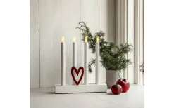 Star Trading Hilma Batteridriven Adventsljusstake 25cm Vit* Batteridrivna Adventsljusstakar