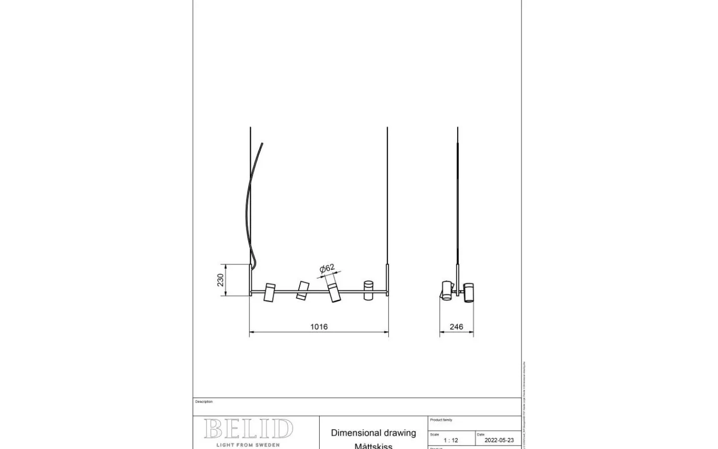 Avlånga Taklampor<Herstal Holder Taklampa 101,5cm Svart