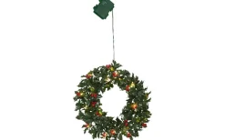 Holly Batteridriven Krans 30cm LED Grön IP44