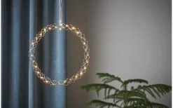 Kransar|Batteri Julpynt Inomhus<Star Trading Hoop Batteridriven Metallkrans 30cm LED Krom Inomhus