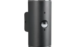 Hoosic Vägglampa 2-delad E27 mattsvart rörelsesensor IP44