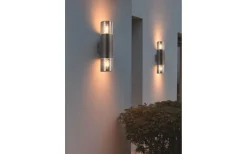 Trio Lighting Hoosic Vägglampa 2-delad E27 mattsvart IP44* Vägglampor Utomhus