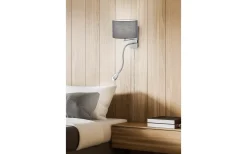 Läslampor<Trio Lighting Hotell Vägglampa med läslampa E14 + LED grå
