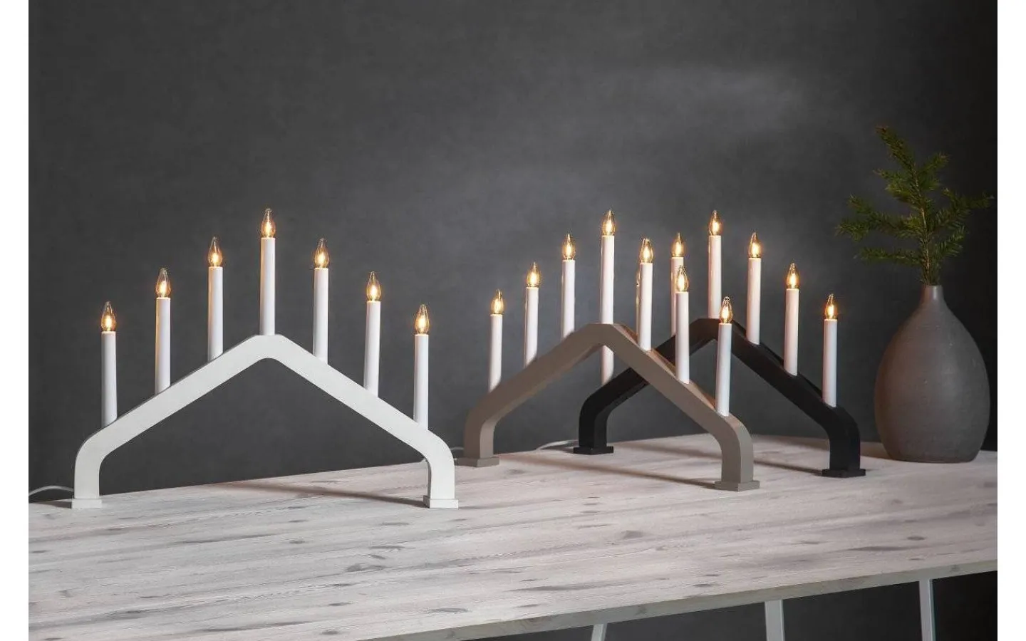 Visa Alla Adventsljusstakar|Adventsljusstakar 31-60 Cm<Star Trading House Adventsljusstake 7L 37cm Vit