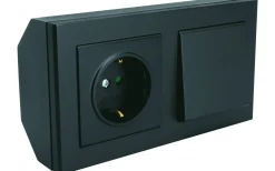 Malmbergs Hörnbox Optima Komplett Svart 1st uttag+1 st 1-pol/trapp* Strömbrytare & Vägguttag