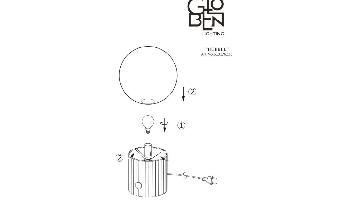Globen Lighting Hubble Bordslampa 24cm Svart* Vardagsrum|Sovrum