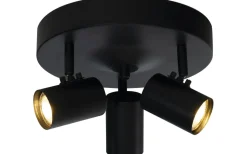 Runda Takspotlights|Takspot Med 3 Lampor<Aneta Hugin Takspotlight 25cm Svart