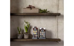 Hus Batteridriven Dekoration 2-pack Grå