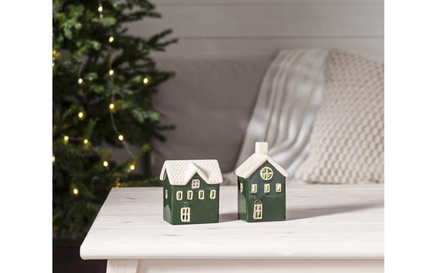 Batteri Julpynt Inomhus|Inomhusdekorationer Batteri<Star Trading Husby Bordsdekoration 2-pack Grön