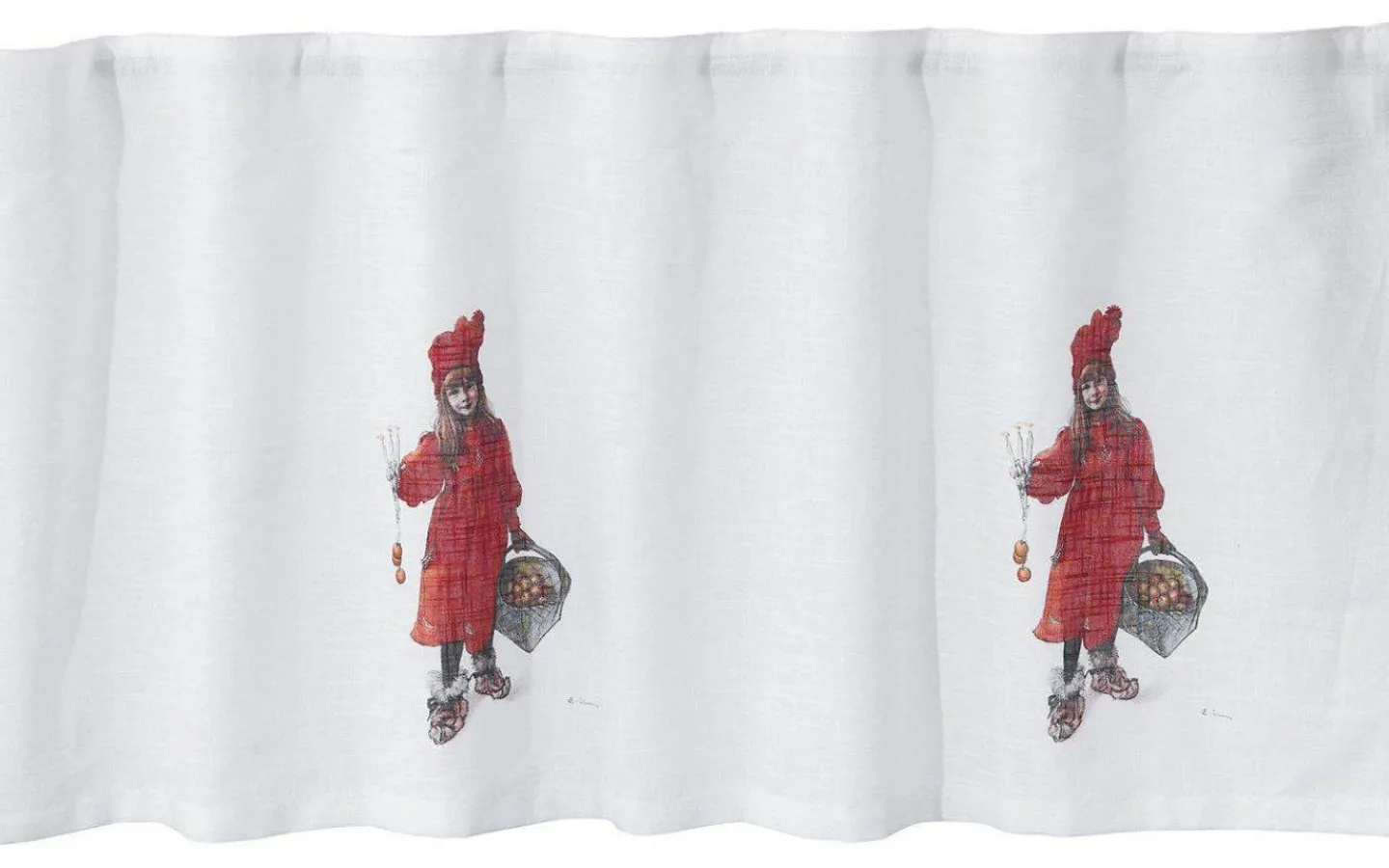 Gardinkappor|Inredning Jul<Svanefors Idun Gardinkappa Röd 50x250cm