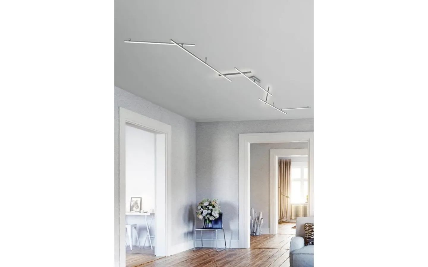 Trio Lighting Indira Plafond LED 345cm borstat stål* Plafonder