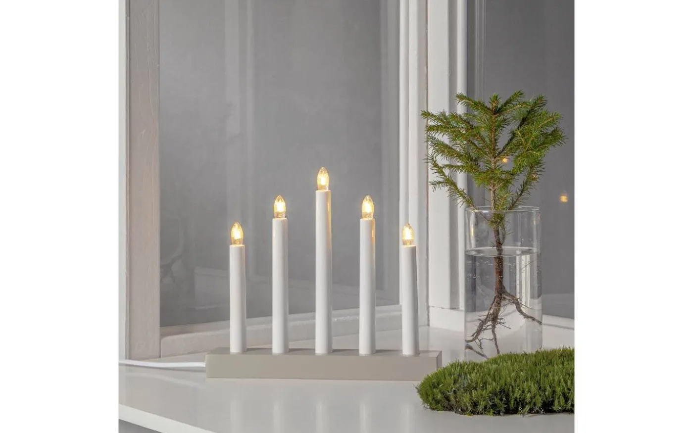 Inez Adventsljusstake 24cm Beige
