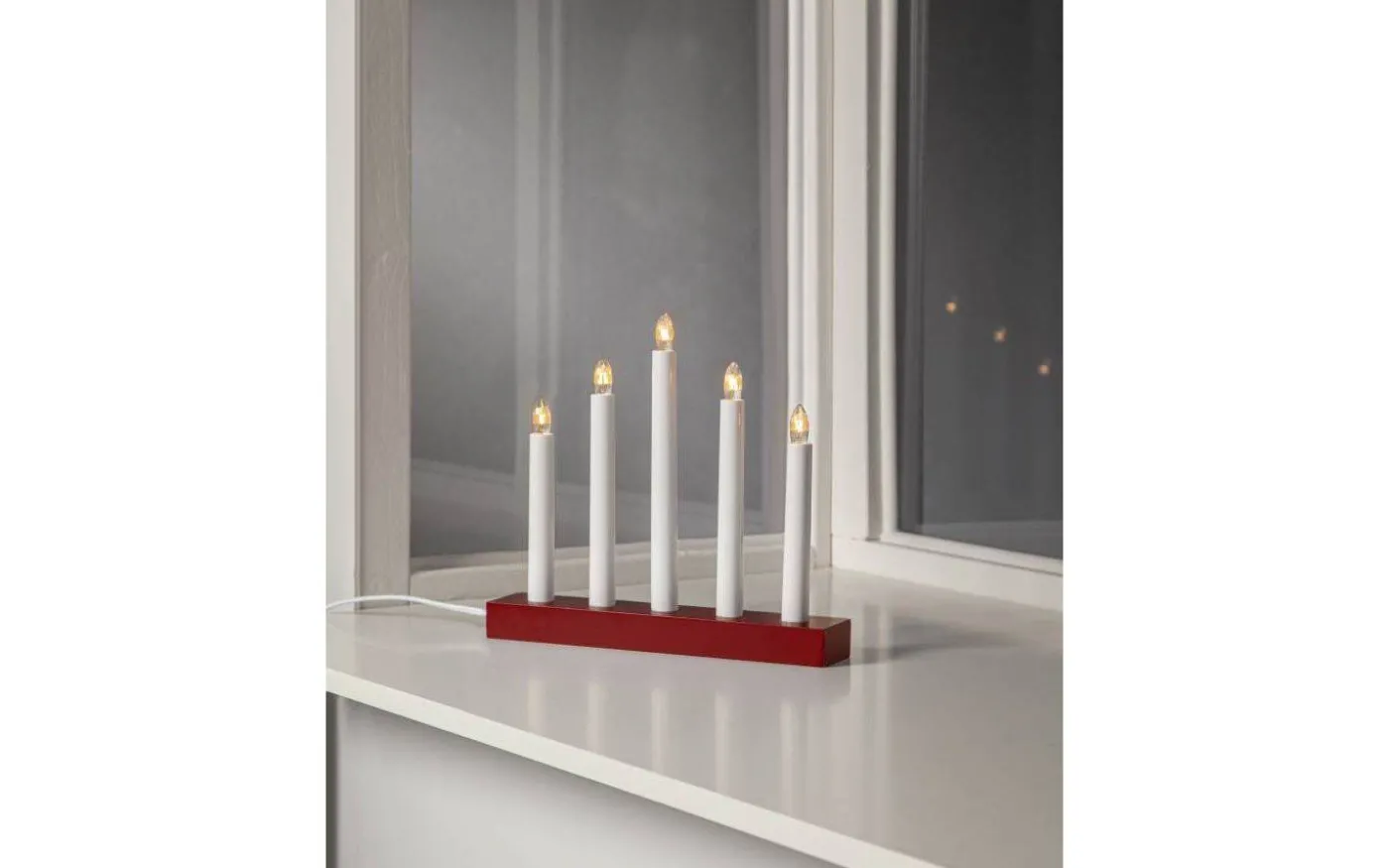 Inez Adventsljusstake 24cm Röd